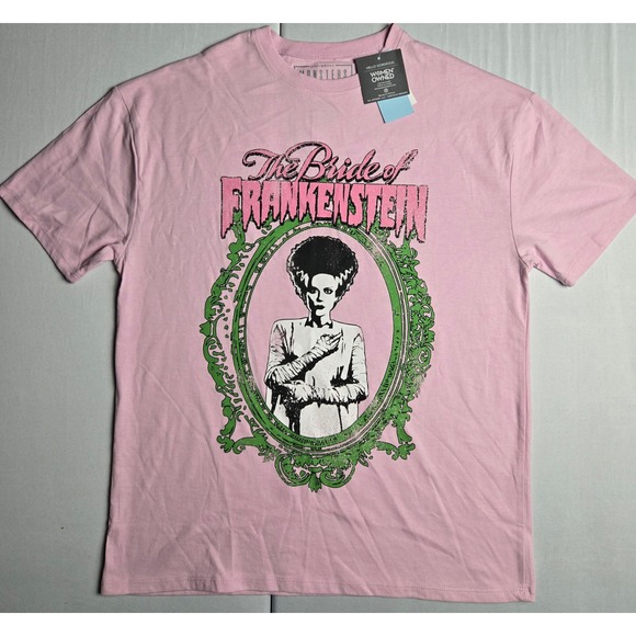 Universal Monsters Tops - Universal Monsters Bride of Frankenstein Pink Graphic Tee Femme Fatale Medium